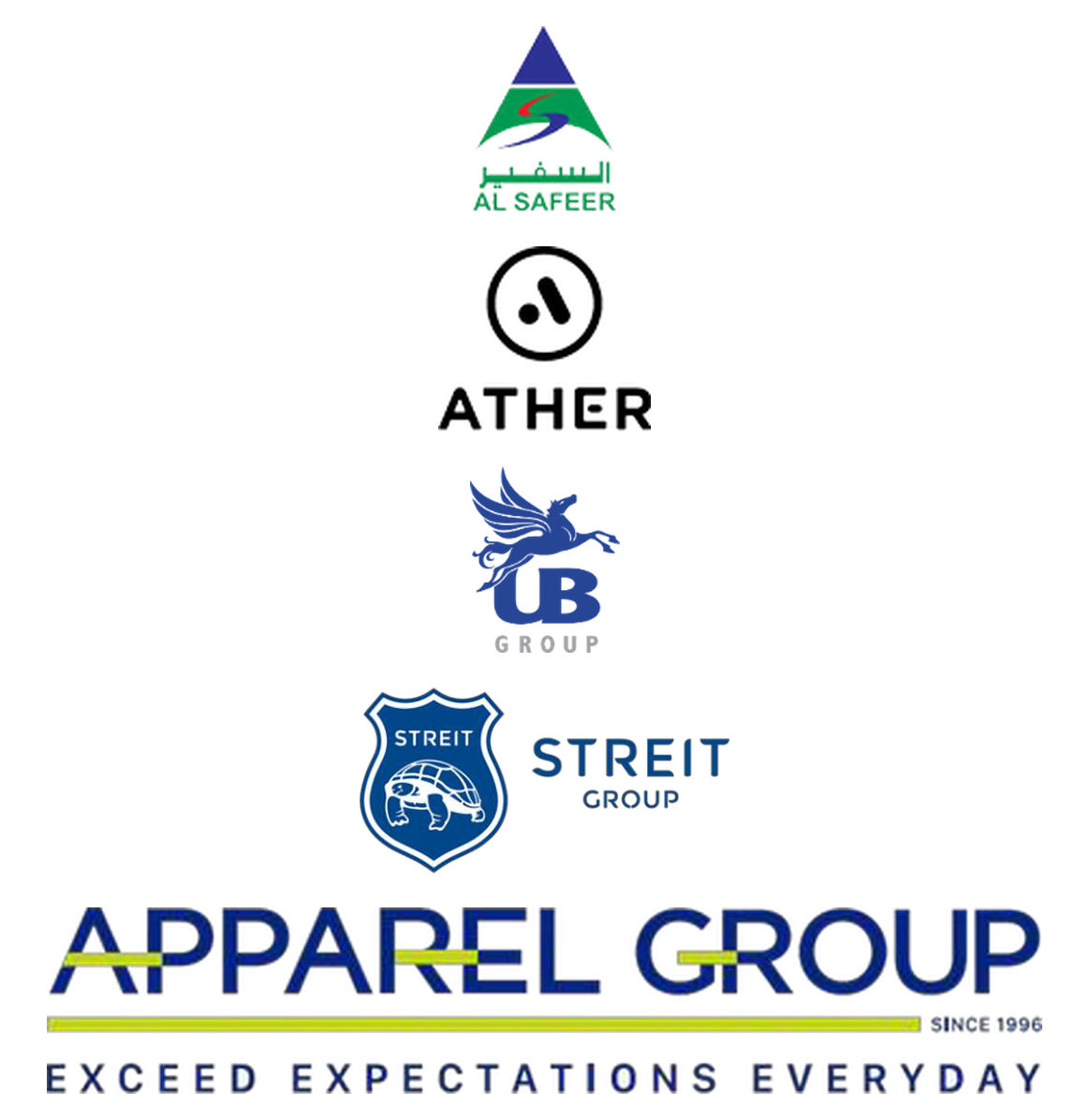 Al Safeer, Ather, UB Group, Streit Group, Apparel Group