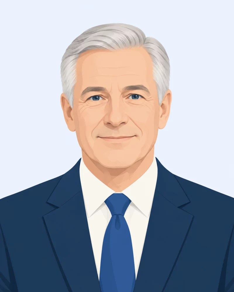 Illustrated portrait placeholder for Mr. T. Thomas